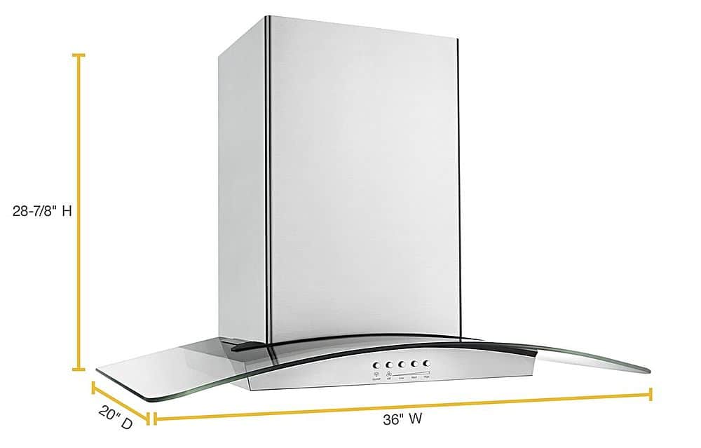 Alt View 11. Whirlpool - 36" Convertible Range Hood - Stainless steel.