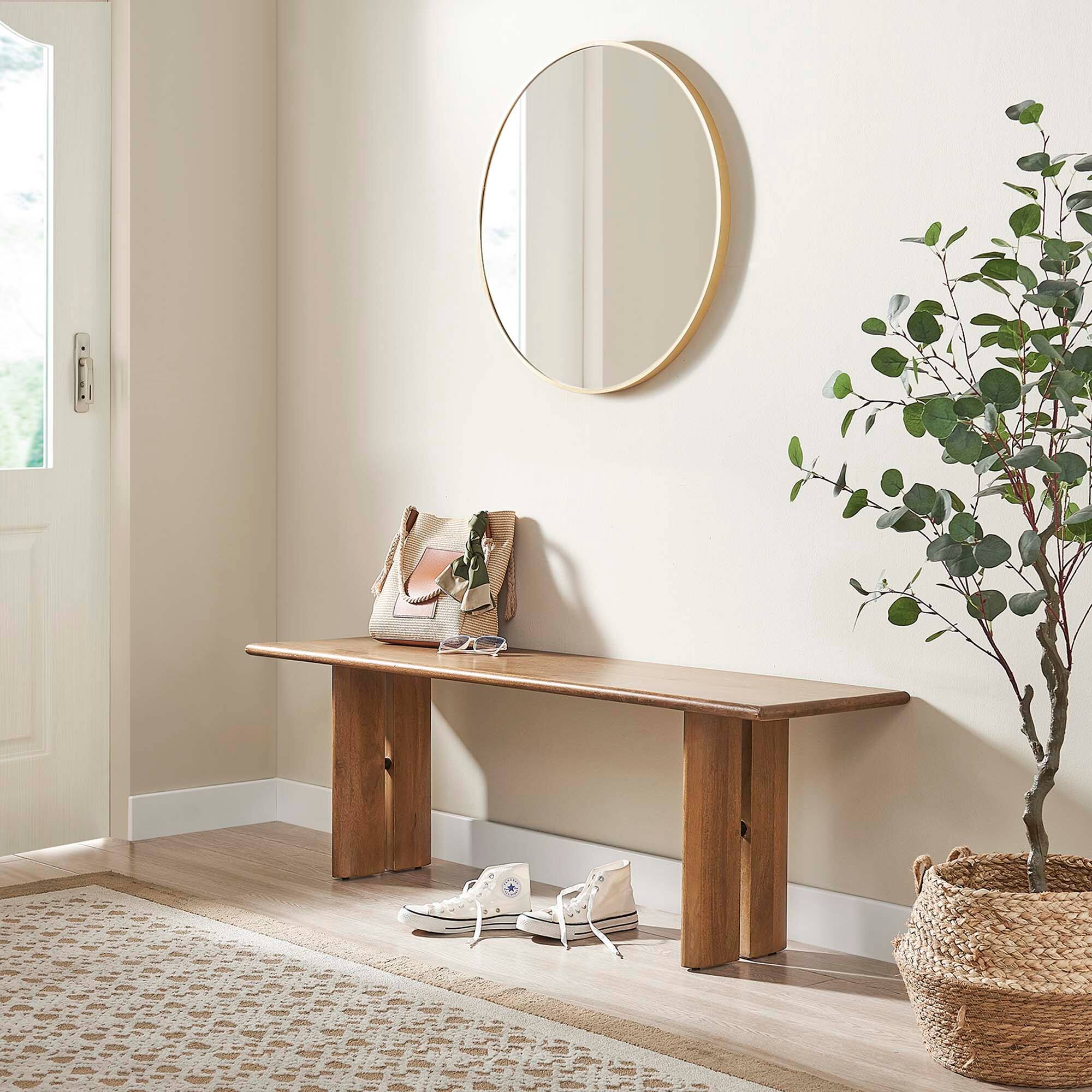 Alt View 4. Modway - Amistad 58" Wood Bench by Modway - Brown.
