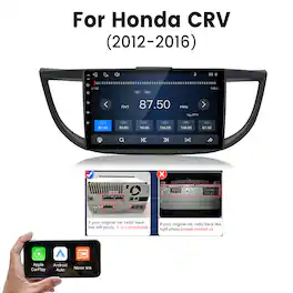 Junsun - Linux System carplay Android auto Mirror Link For Honda CRV 2012-2016 HIGH Brand Car Stereo Radio GPS Navi WIFI BT RDS - Black