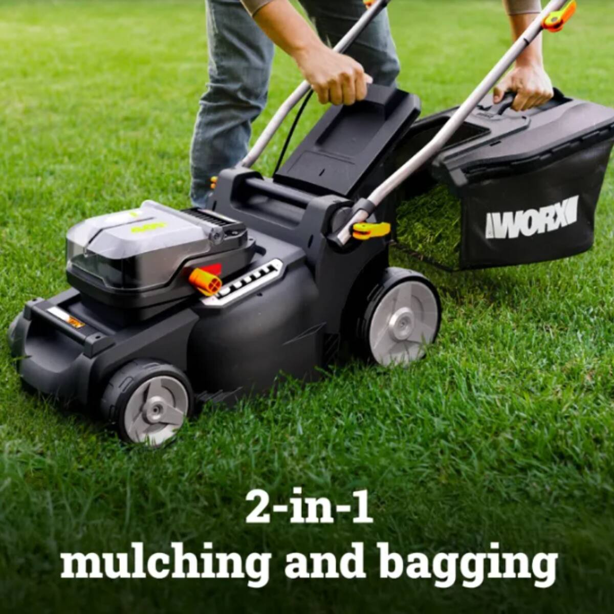 AWORXI 2-in-1 mulching and bagging