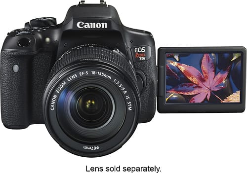 Canon - EOS Rebel T6i DSLR Camera (Body Only) - Black - Larger Front