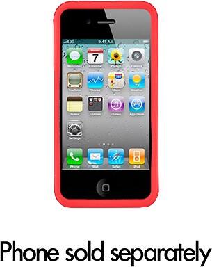 Front Standard. Cellbatt - Silicone Case for Apple® iPhone® 4 - Red.