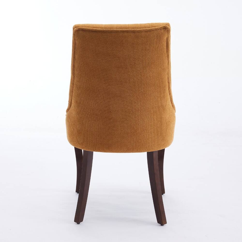 Alt View 2. Loheer - Loheer Dining Chairs Set of 2 Gold Upholstered High Back Chairs Solid Wood Legs - Gold.