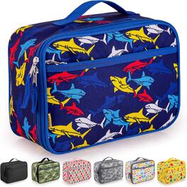 Zulay Kitchen - Insulated Lunch Bag - Thermal, Portable, BPA Free - Sharks Colors