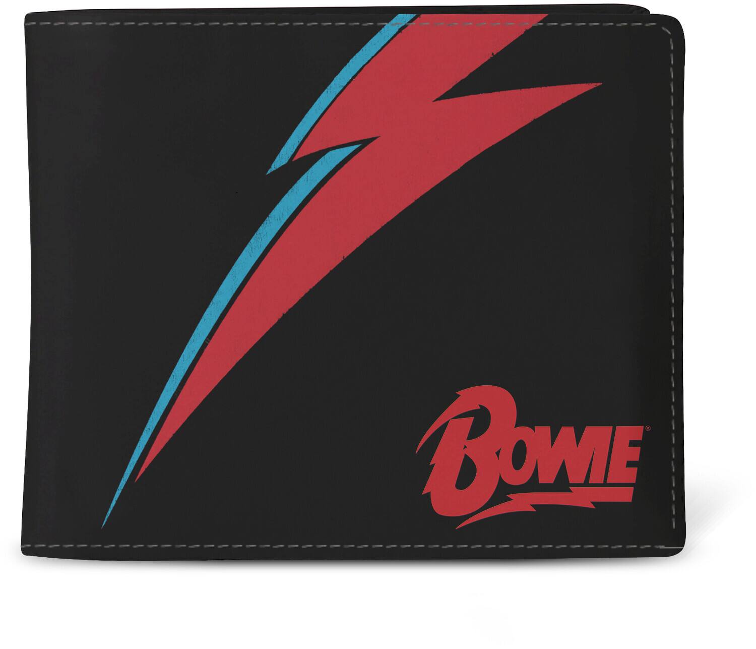 Front. PopMarket - David Bowie - Rocksax - Bowie - Lighting Logo - Wallet With Coin Pocket (Black) Lightning Black - Multicolor.