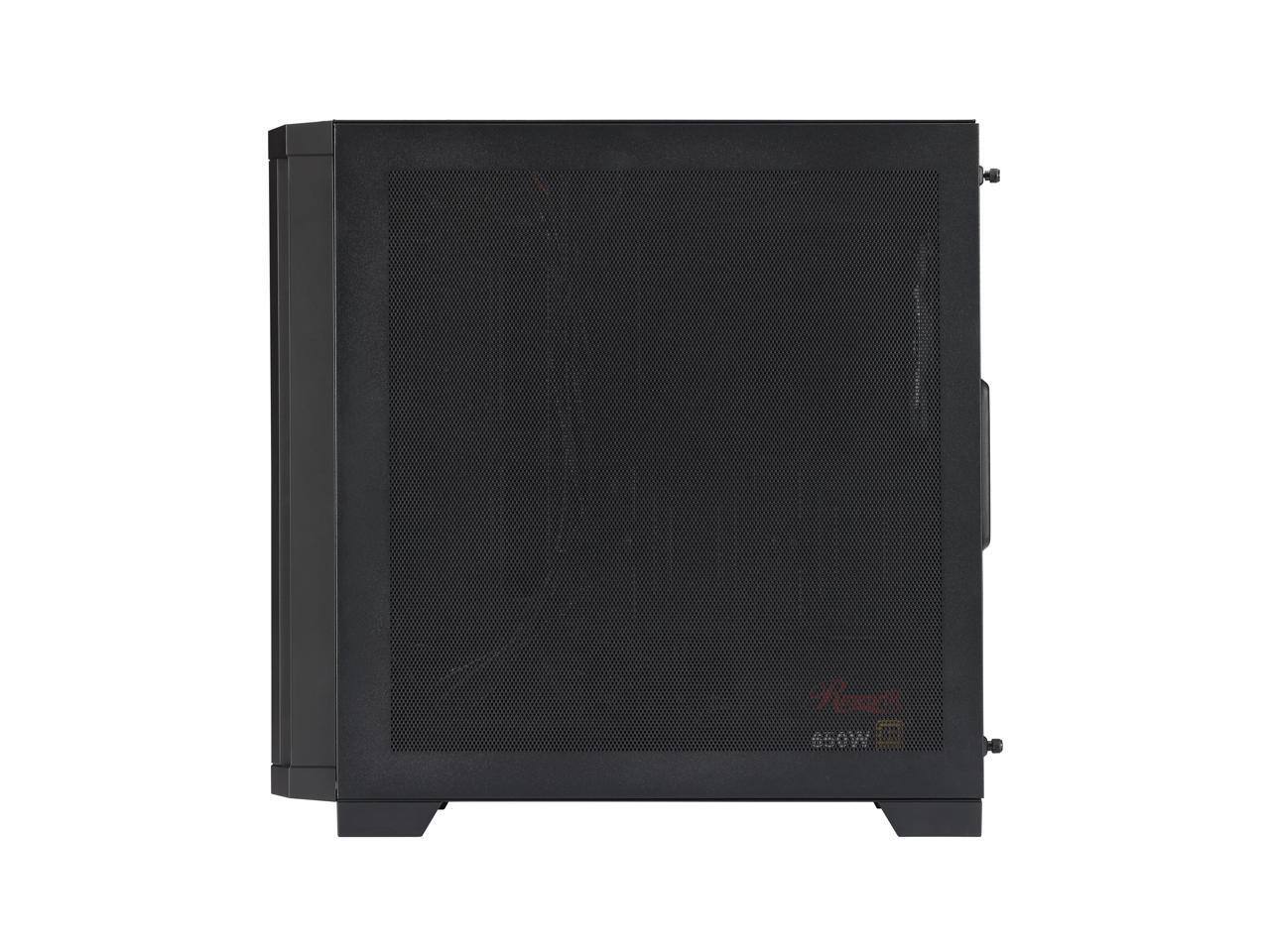 Alt View 6. Rosewill - Rosewill FBM-X3 Micro ATX Case, Mesh, 3 PWM ARGB Fans, USB 3.0, ATX 3.1 650W 80+ Gold PSU, 3Yr Warranty, Black - Black.
