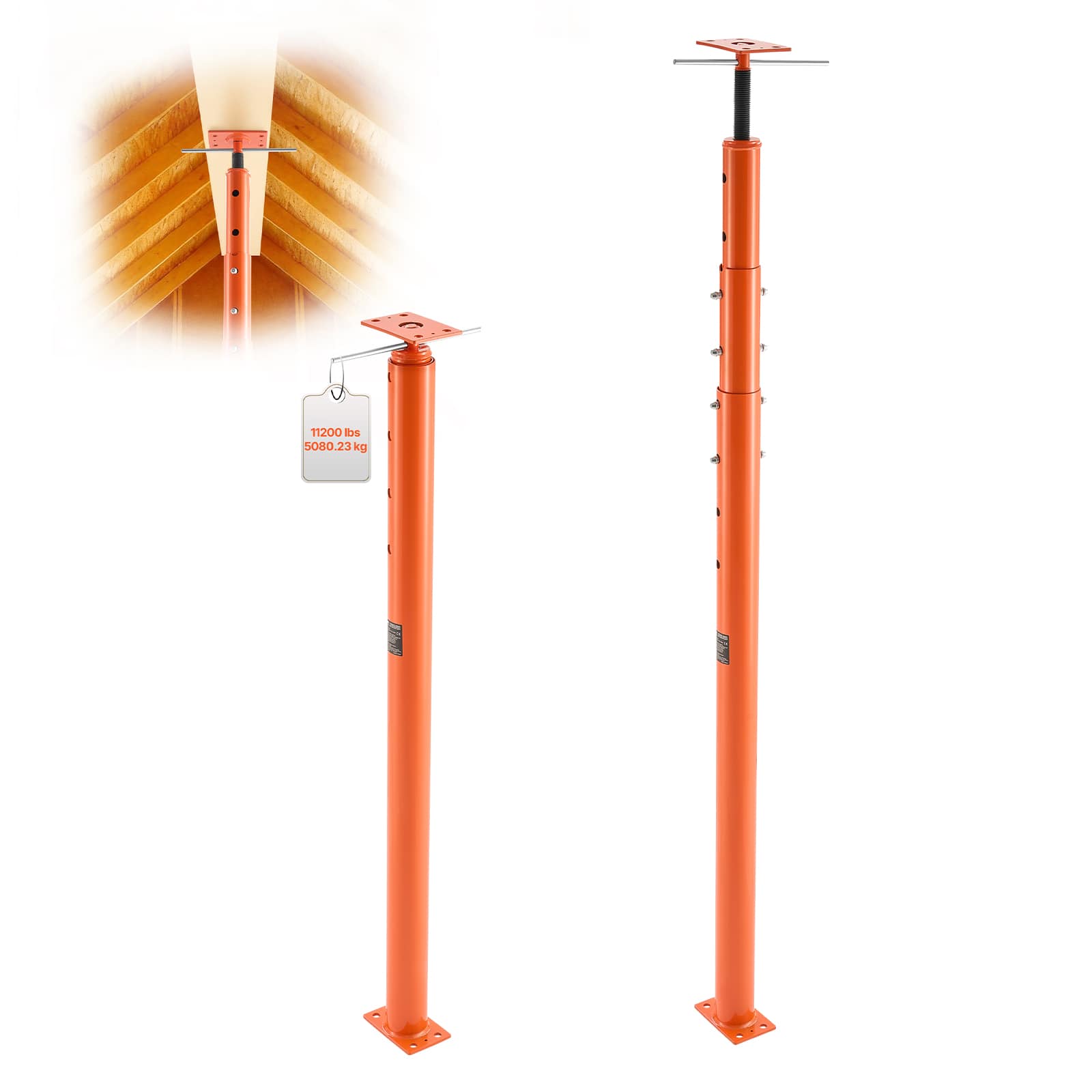 VEVOR - House Floor Jacks, 2 Pack 54-150 Inch Height Range, 11200 lbs Max Load Capacity, Adjustable Support Beam Basement - Orange price history on PriceWatchPro