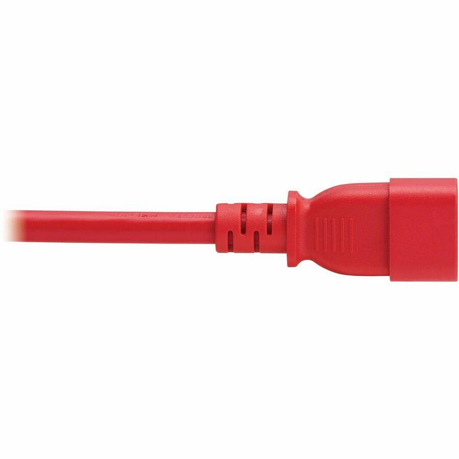 Alt View 5. Tripp Lite - Eaton Tripp Lite Series Power Cord, C14 to C21 - Heavy-Duty, 15A, 250V, 14 AWG, 2.5 ft. (0.76 m), Red - For Computer - Red.