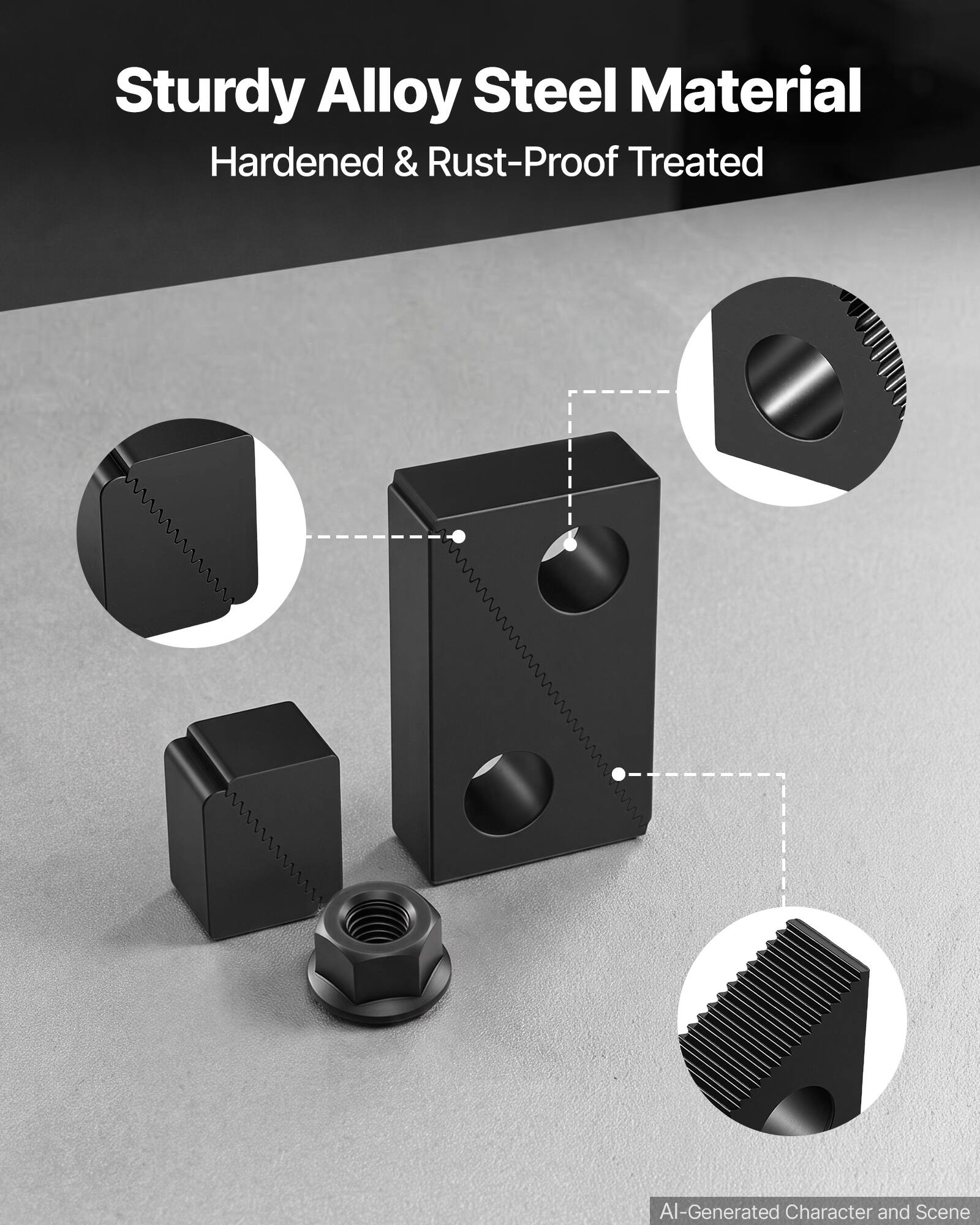 Sturdy Alloy Steel Material  
Hardened & Rust-Proof Treated