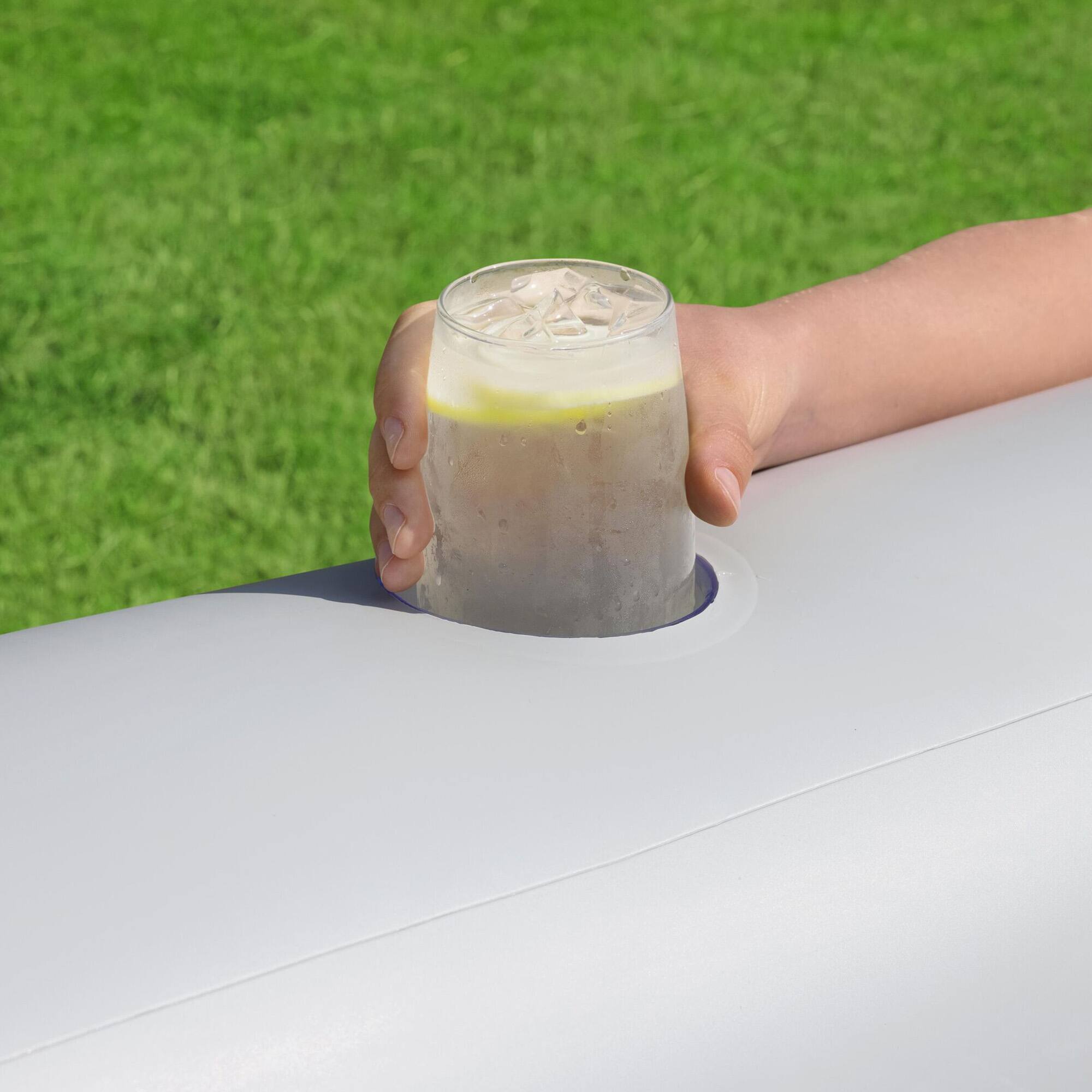 Alt View 8. H2OGO! - H20GO! TruPrint Stone Inflatable Kiddie Swimming Pool, 7' x 6'9" x 21", Gray - Gray.