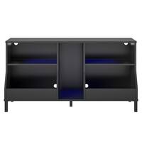 Ntense - Falcon Youth Gaming TV Stand with LED Lights for TVs up to 80" - Black - Front_Zoom