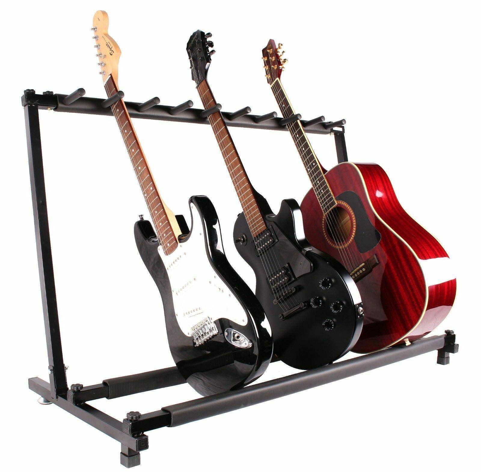 Alt View 4. Winado - Guitar Stand 9 Holder Guitar Folding Stand Rack Band Stage Bass Acoustic Guitar.