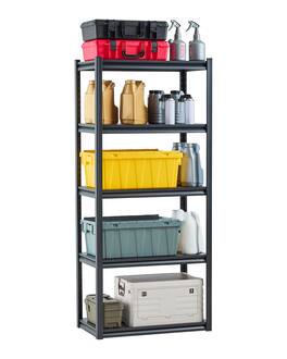 VEVOR - Storage Shelves, 2000 lbs, 5 Tier Garage Storage Shelving, 18" D x 32" W x 72" H Adjustable Metal Shelves - Black