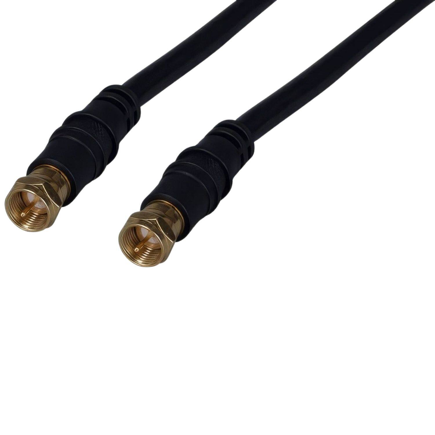 Sanoxy RG6 Coaxial Cable F Type Male to Male Gold Plated 25 FT Black ...