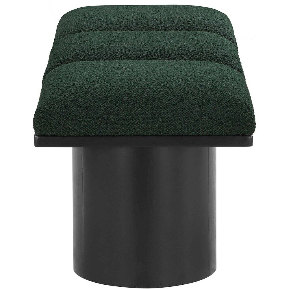 Left. Meridian Furniture - Pavilion Green Boucle Fabric Bench - Green Boucle Fabric.