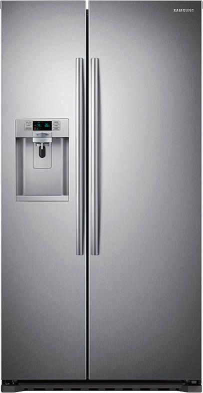 Samsung - 22.3 Cu. Ft. Side-by-Side Counter-Depth Refrigerator with In-Door Ice Maker - Silver