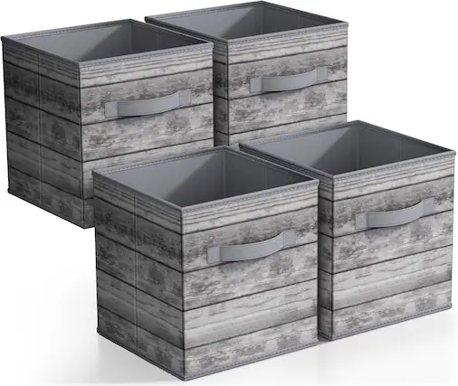 Front. Sorbus - Sorbus Foldable Storage Cubes, 6 Fabric Baskets for Organizing Pantry, Closet, Shelf, Nursery, Playroom, Toy Box - Wood Gray.