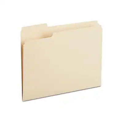 Front. Staples - Staples 30% Recycled File Folders, 1/3-Cut Tab, Left Position, Letter Size, Manila, 100/Box (ST116749/116749) - Manila.
