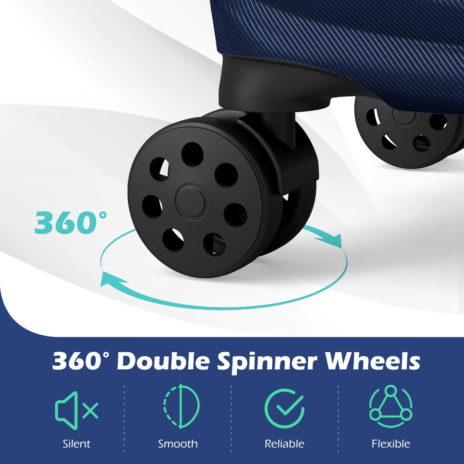 360° Double Spinner Wheels  
Silent, Smooth, Reliable, Flexible