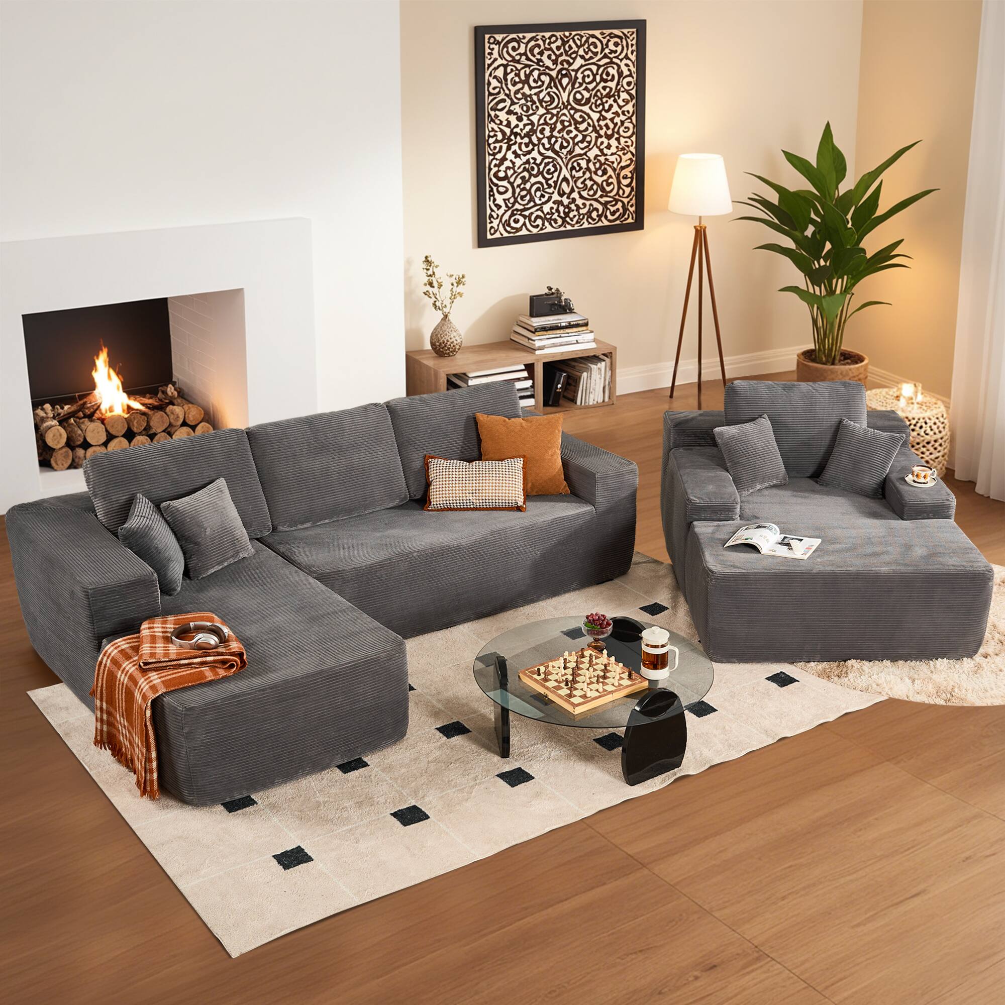 Grey(Corduroy, Left Facing)