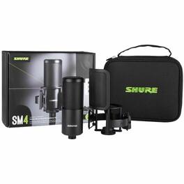 Shure - SM4 Rugged Wired Condenser Microphone for Home Studio, Vocals, Stage, Studio, Home, Recording - 20 Hz to 20 kHz