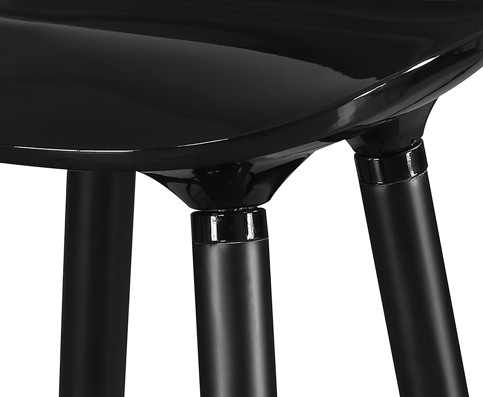 Alt View 13. Elle Decor - Caroline Wood Bar Stool - Black.
