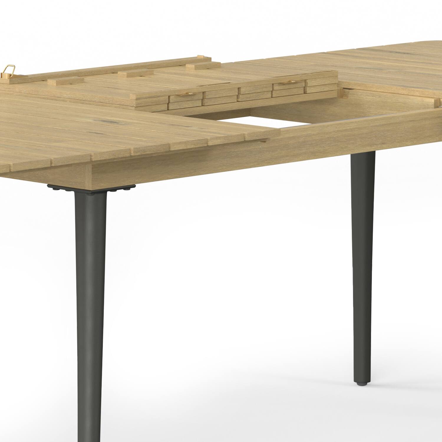 Alt View 3. Simpli Home - Beachside SOLID ACACIA WOOD 87 inch Wide Rectangle Contemporary Outdoor Extendable Dining Table - Light Teak.