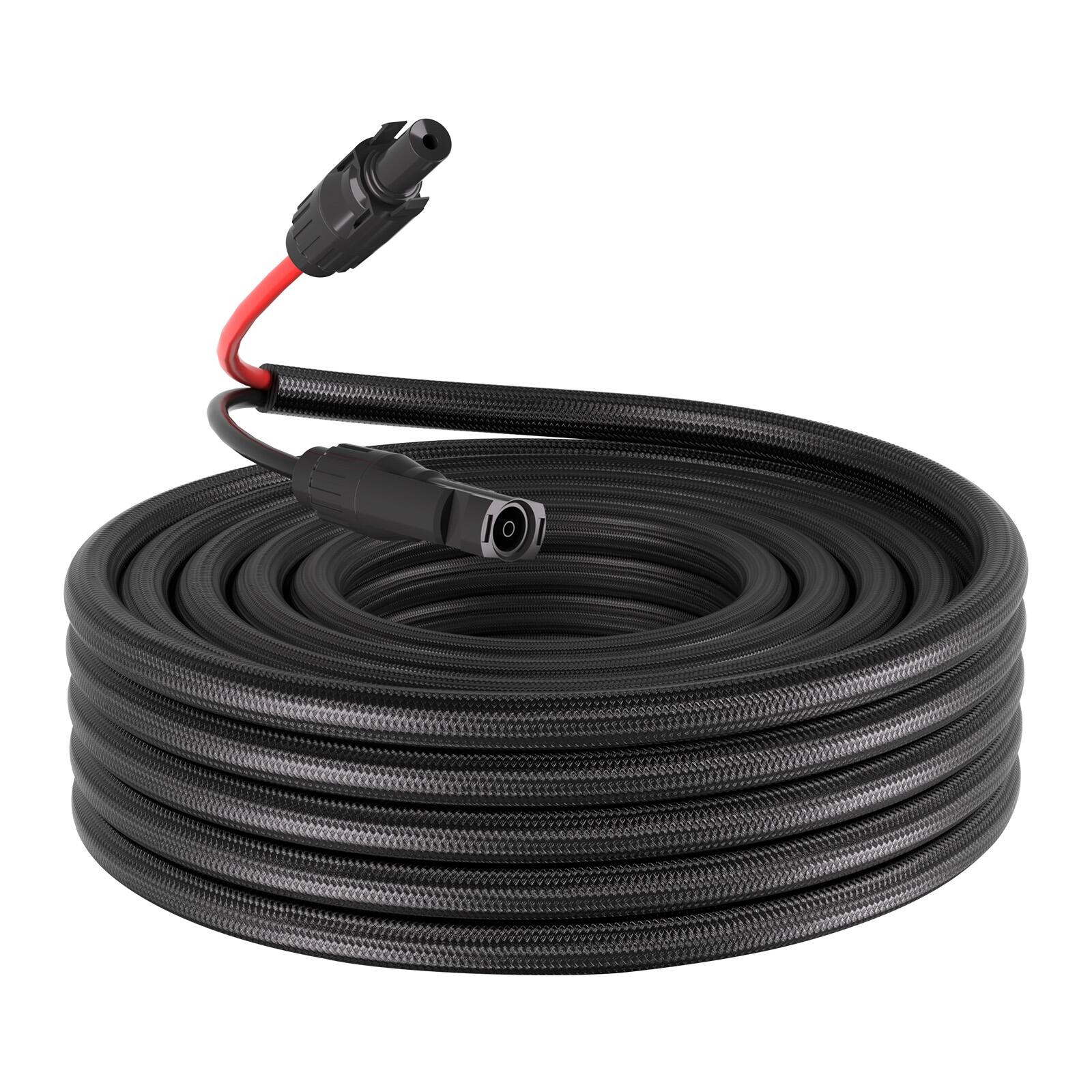 Alt View 5. VEVOR - 30FT Solar Panel Extension Cable, 10 AWG, Solar Panel Wire with Flame Retardant Protective Sleeving - Black.