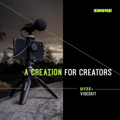 Shure MV88+ Mobile Microphone Kit iPhone & Android Mic for Remote Shure MV88+ Mobile Microphone Kit iPhone & Android Mic for Remote