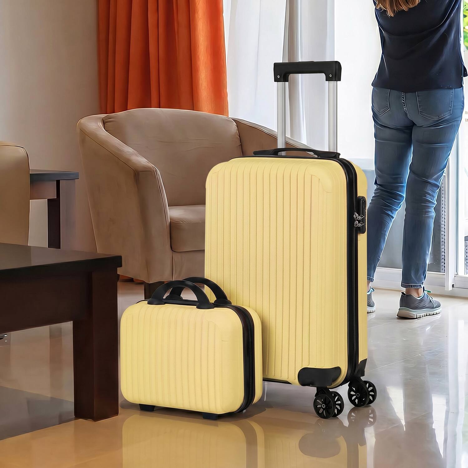 Alt View 2. Oumilen - Mystery Box-20 in Carry On Luggage Fashion Suitcase with Spinner Wheels - Multicolor.