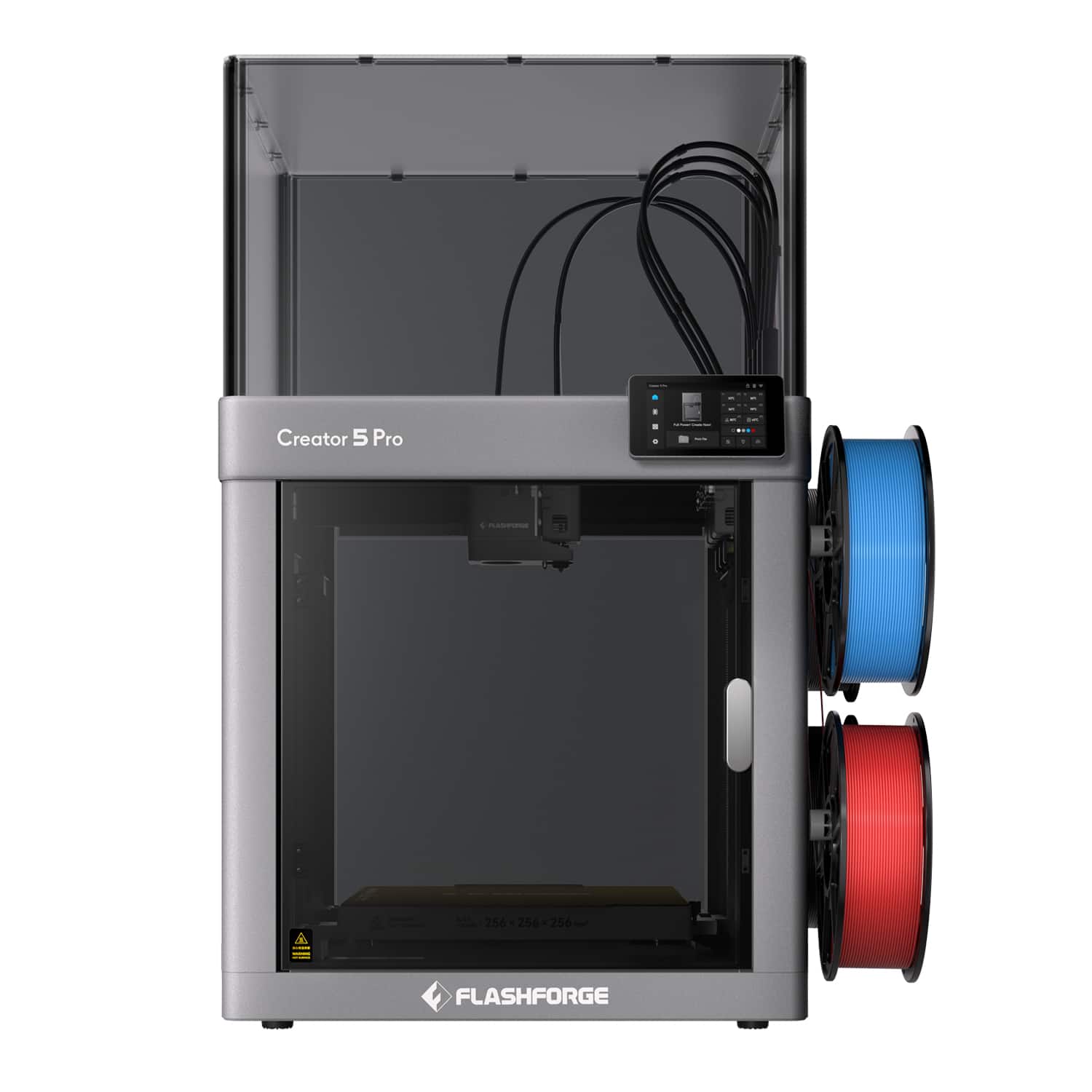 Flashforge - Creator 5 Pro 4-Toolhead 3D Printer, Multi-Color/Material, Enclosed Heated Chamber, CoreXY 600mm/s FDM - Gray