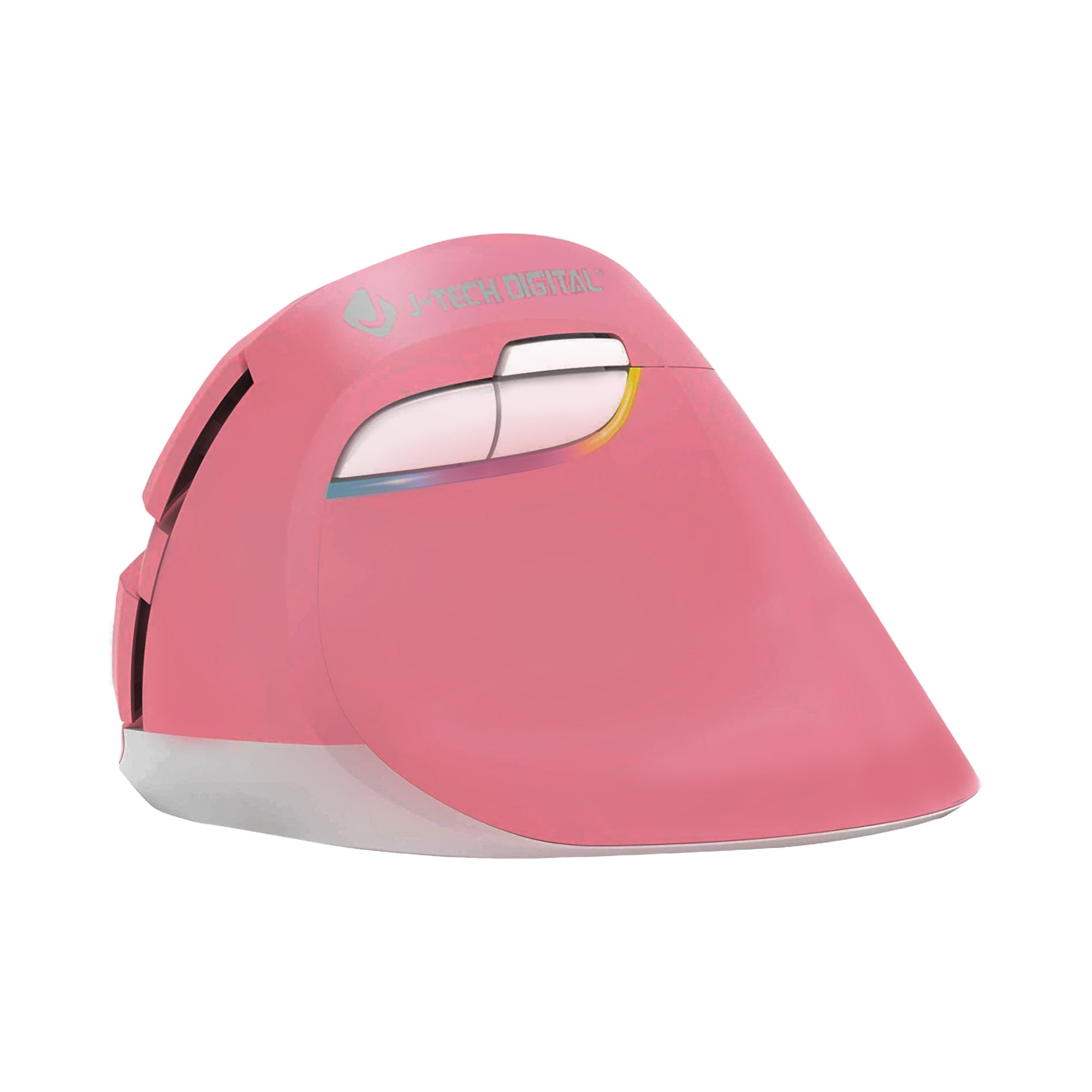 J-Tech Digital - Vertical Wireless Ergonomic Mouse - Compact Design, Adjustable DPI - Wireless - Pink
