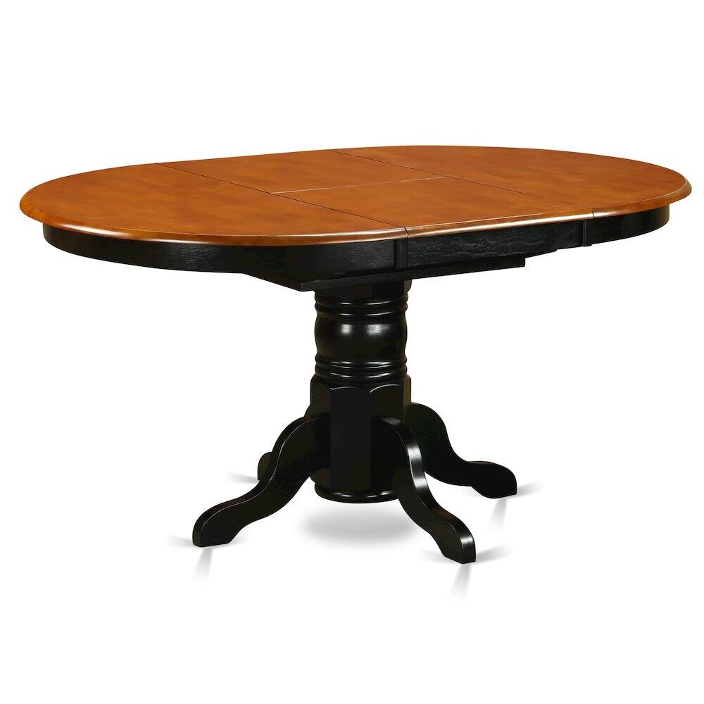Left. East West Furniture - Oval Table with 18" Butterfly leaf -Black and Cherry - Black And Cherry.