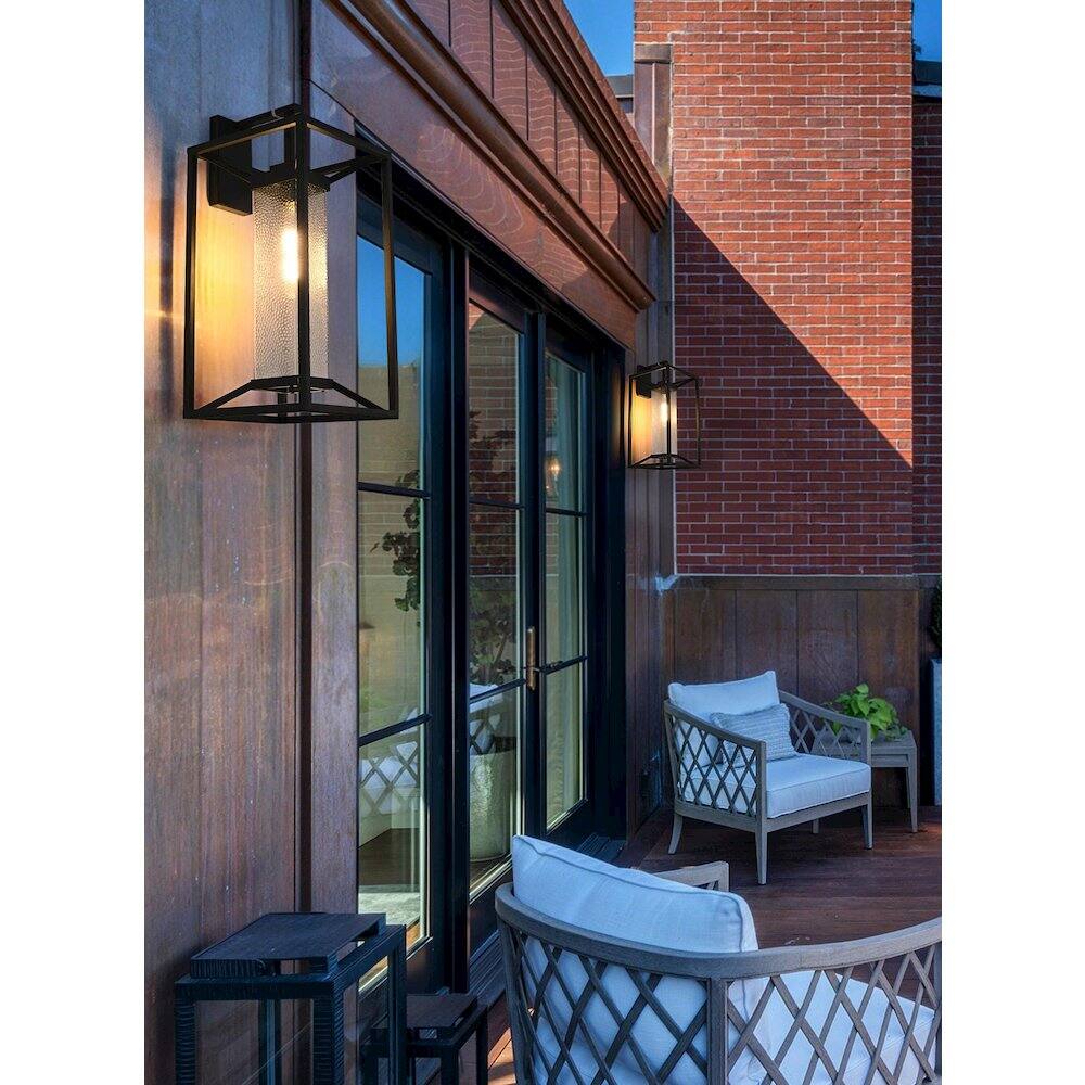 Alt View 4. Elegant Lighting - Willington 12 Inch Outdoor Wall Sconce In Black - Black.
