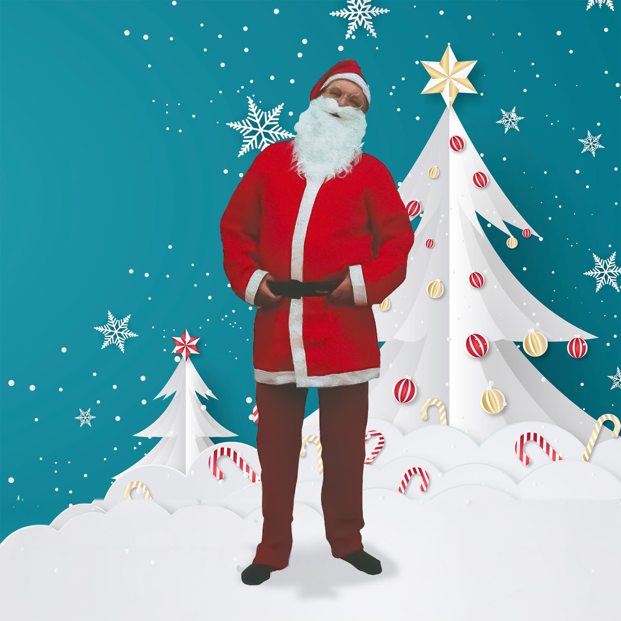 Northlight - White and Santa Claus Men's Christmas Costume Set - Plus Size - Red