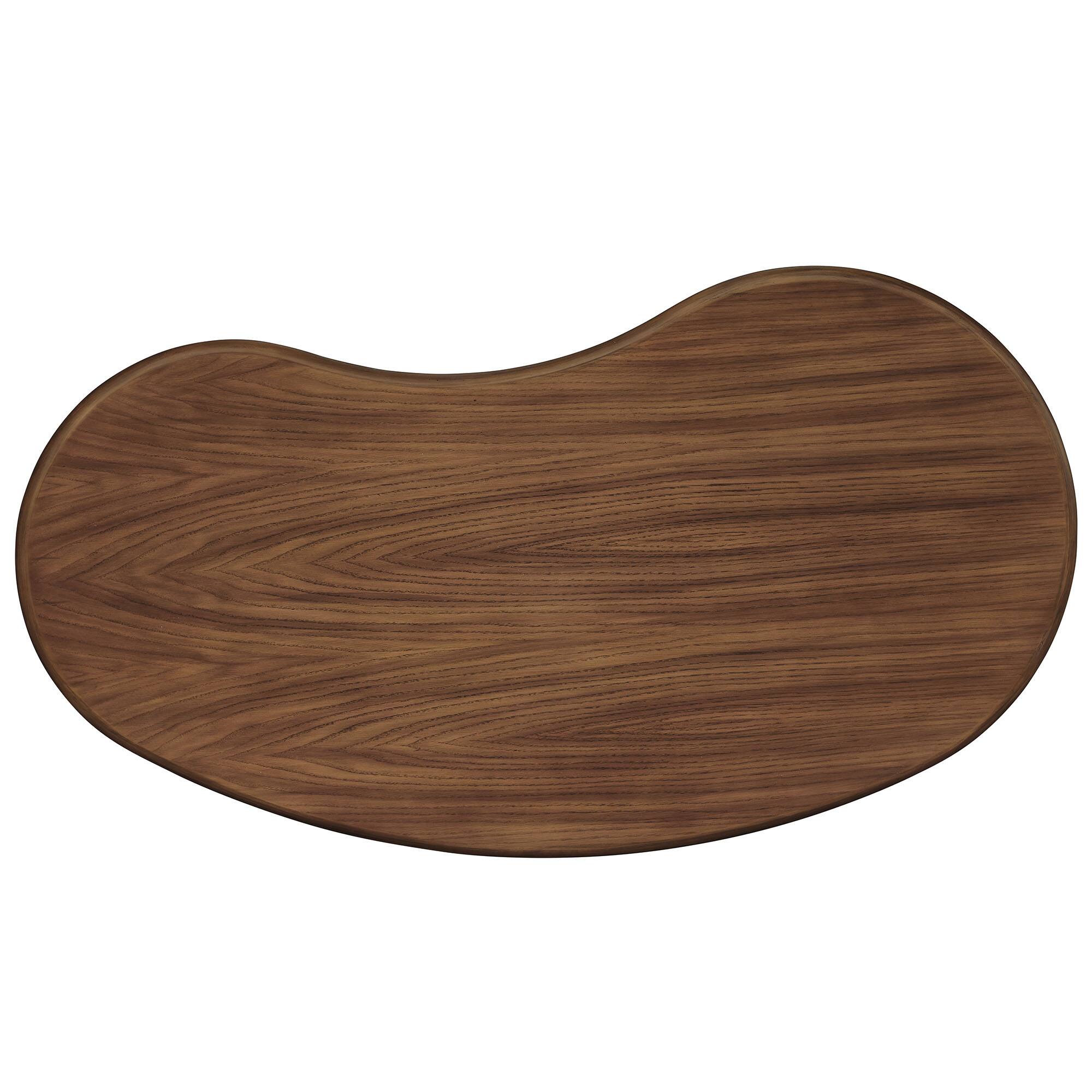 Alt View 5. Modway - Vetra Kidney-Shaped Free Coffee Table by Modway - Walnut.