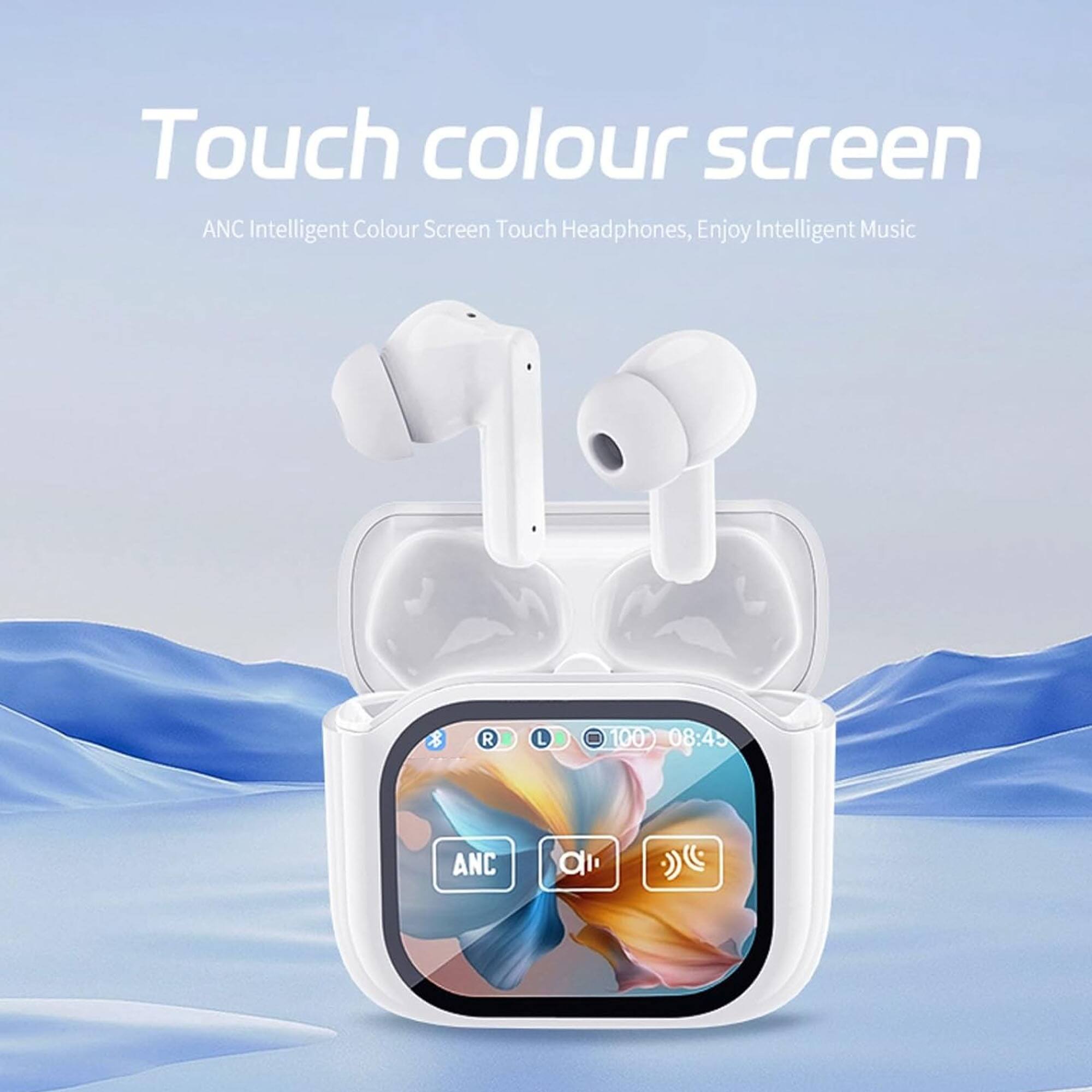 Touch colour screen  
ANC Intelligent Colour Screen Touch Headphones, Enjoy Intelligent Music