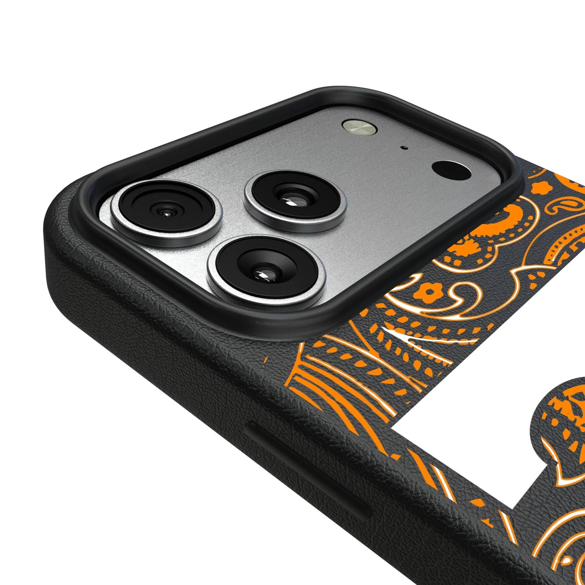 Alt View 2. Keyscaper - Tennessee Volunteers Paisley iPhone Magnetic Bump Case - 15 - Black.