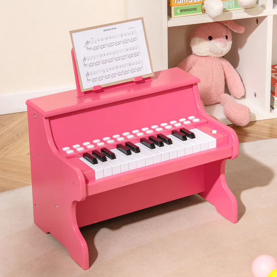 Gymax 25 Keys Digital Piano w/Music Stand Teaching Mode Lighted Keys 6 ...