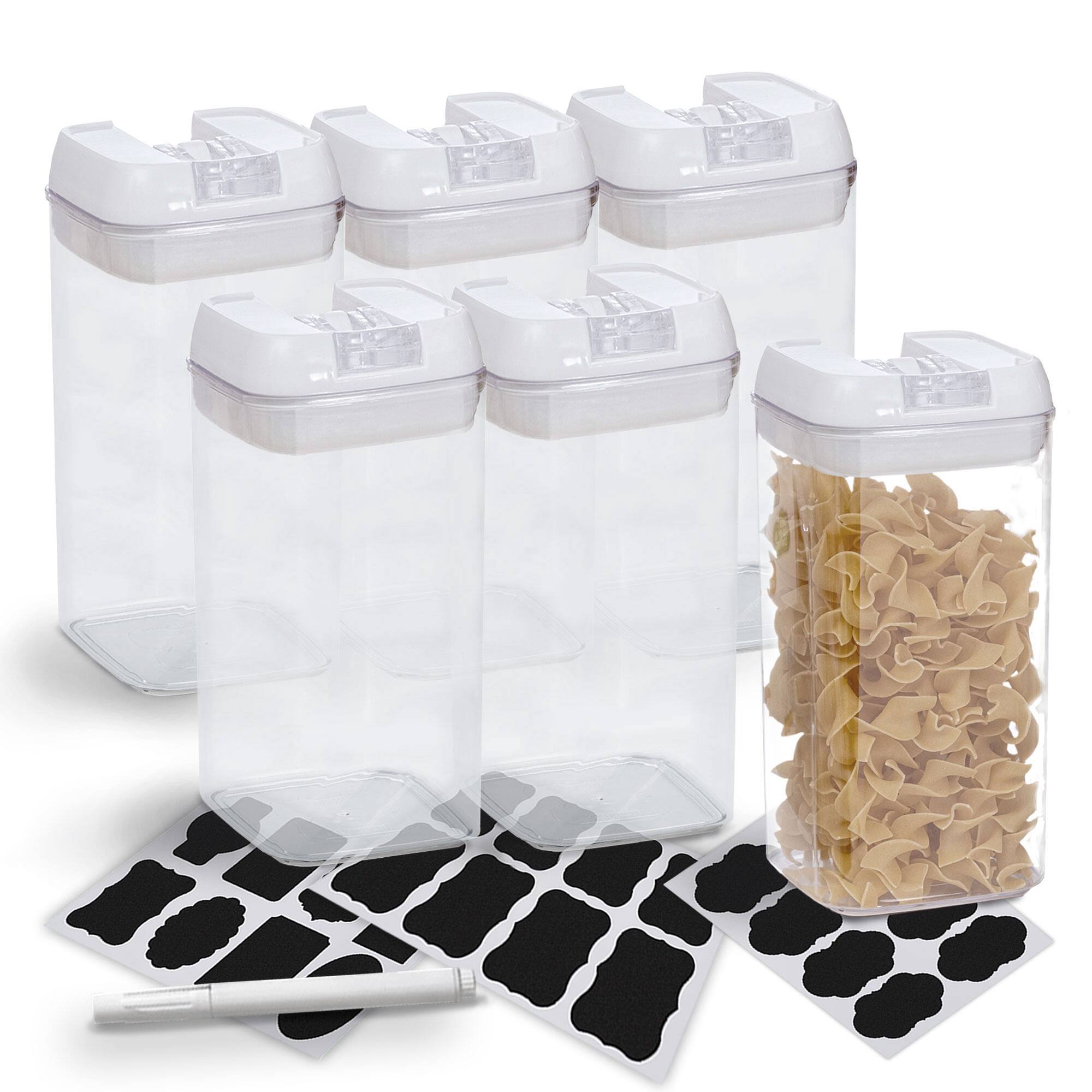 Alt View 3. Cheer Collection - 1.2-Liter Airtight Pantry Food Storage Containers with Secure Flip-Top Lids, 6-Pack, White - White.