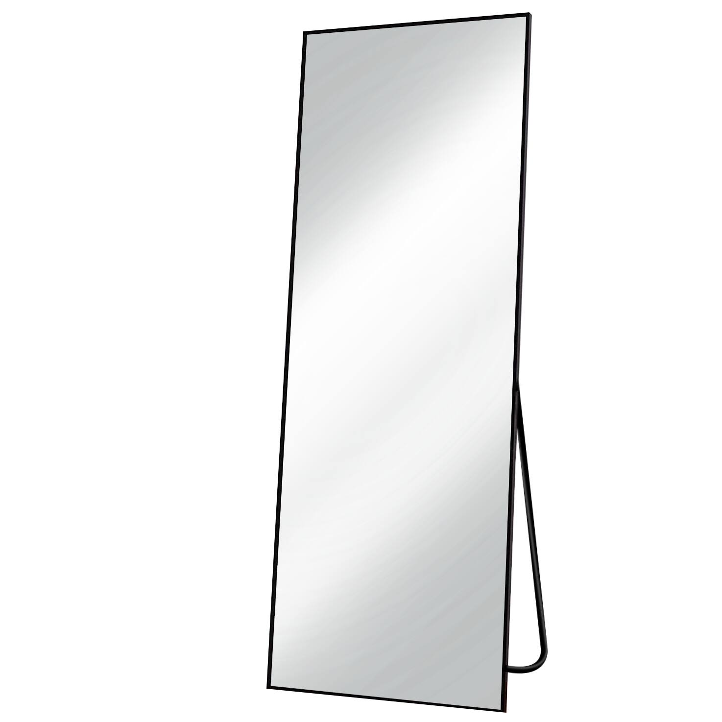 Alt View 5. Easly - BLACK 21 in. W x 64 in. H Rectangle Aluminum Alloy Full Length Floor Mirror - Black.