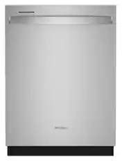 Front. Whirlpool - 24” Dishwasher with AI Intelligent Wash and 47 dBA - Fingerprint Resistant Stainless Steel.