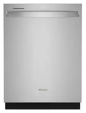 Front. Whirlpool - 24” Dishwasher with AI Intelligent Wash and 47 dBA - Fingerprint Resistant Stainless Steel.