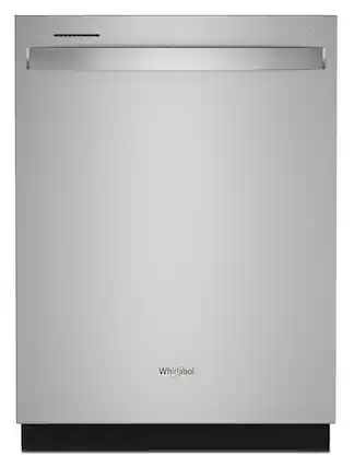 Front. Whirlpool - 24” Dishwasher with AI Intelligent Wash and 47 dBA - Fingerprint Resistant Stainless Steel.