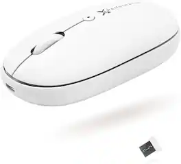 X9 - 2.4G Wireless Mouse - Quiet and Comfortable Computer Mouse with USB Receiver and 3 Adjustable Levels - Wireless - White