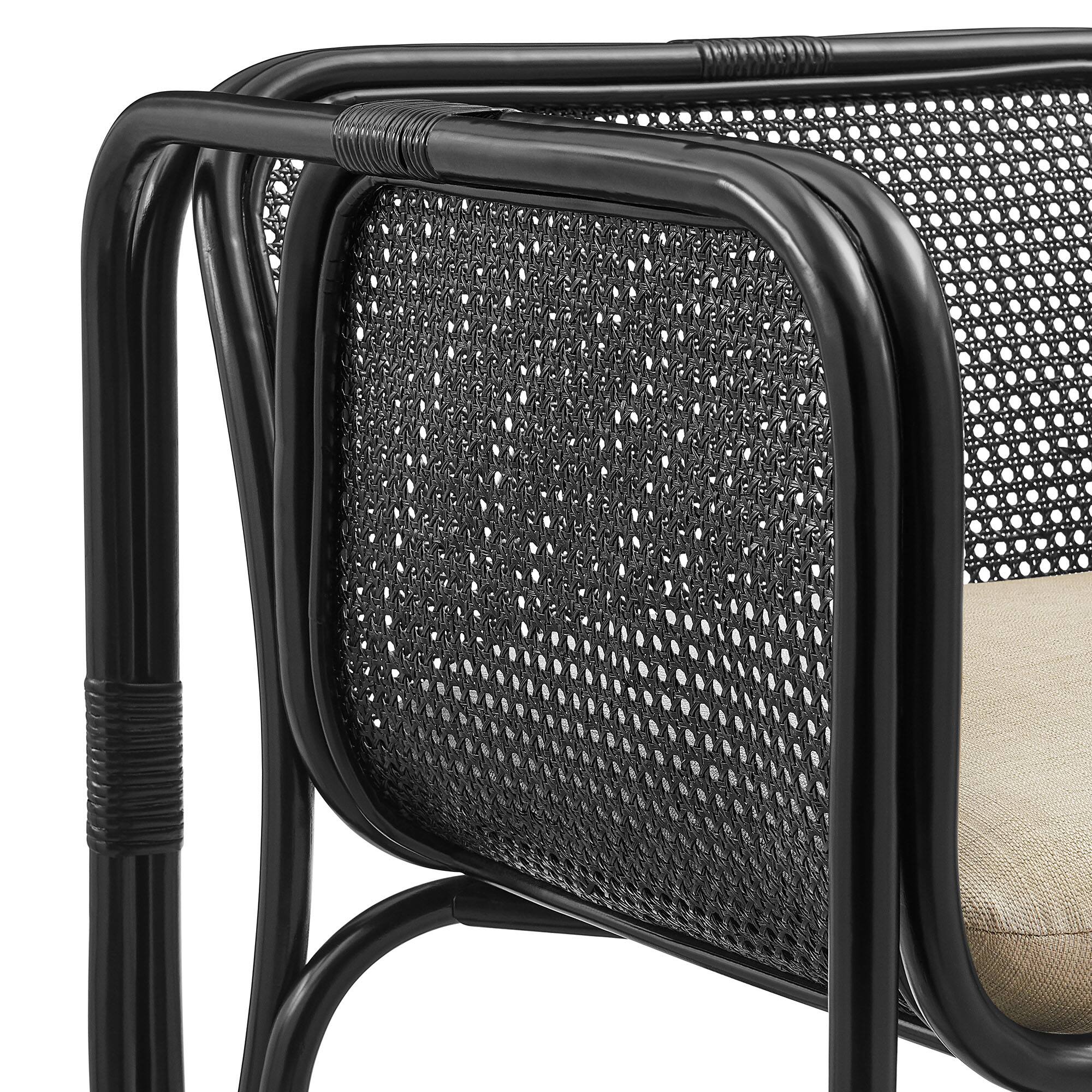 Alt View 5. Modway - Ellis Natural Rattan Accent Armchair by Modway - Black.