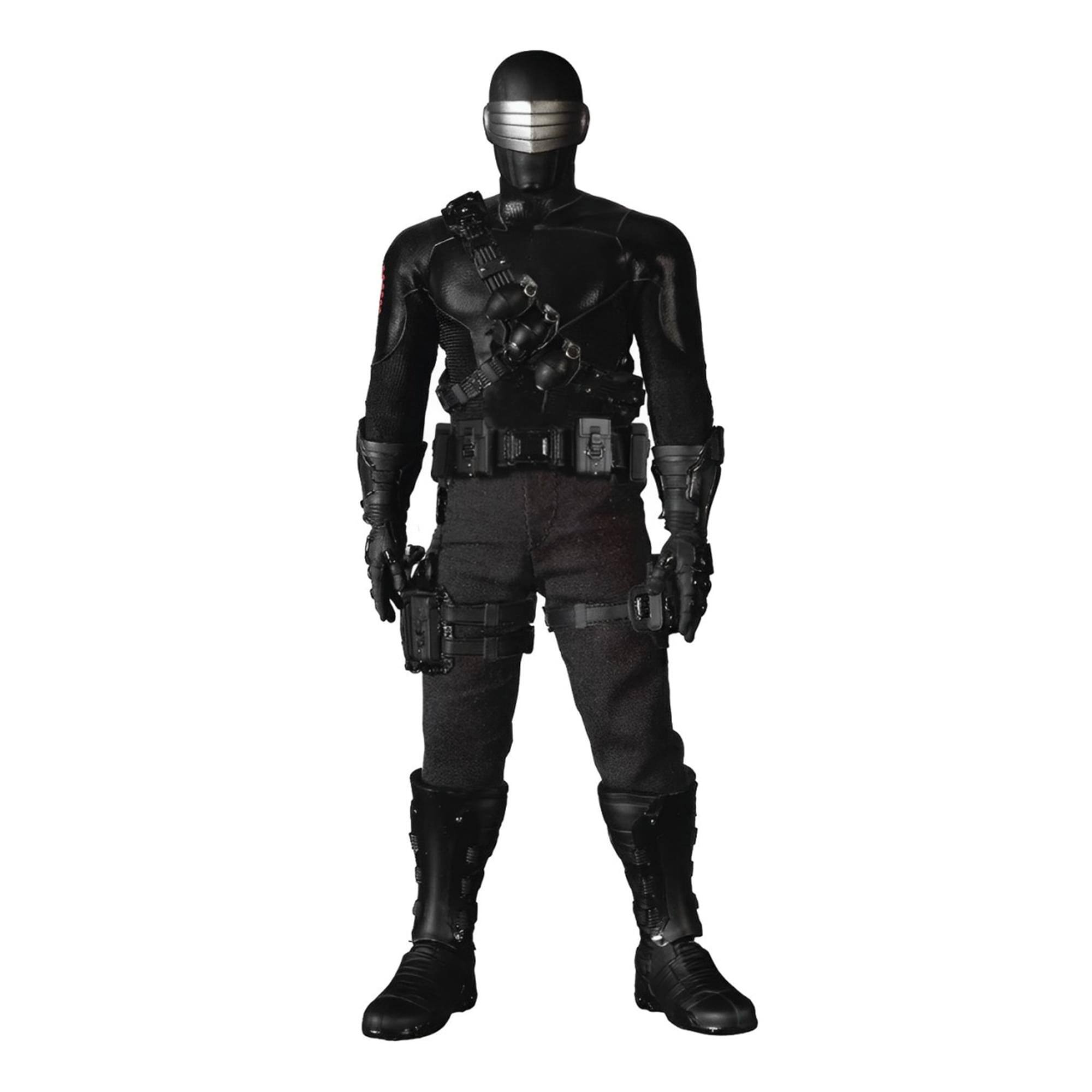 Front. Mezco Toyz - GI Joe One:12 Collective Snake Eyes Action Figure | Deluxe Edition - Black.