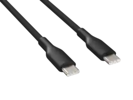 Cable Leader - USB 2.0 USB-C to USB-C Silicone Charging Cable, 60W PD, Soft Tangle-Free for Laptop, Tablet, Phone - Black