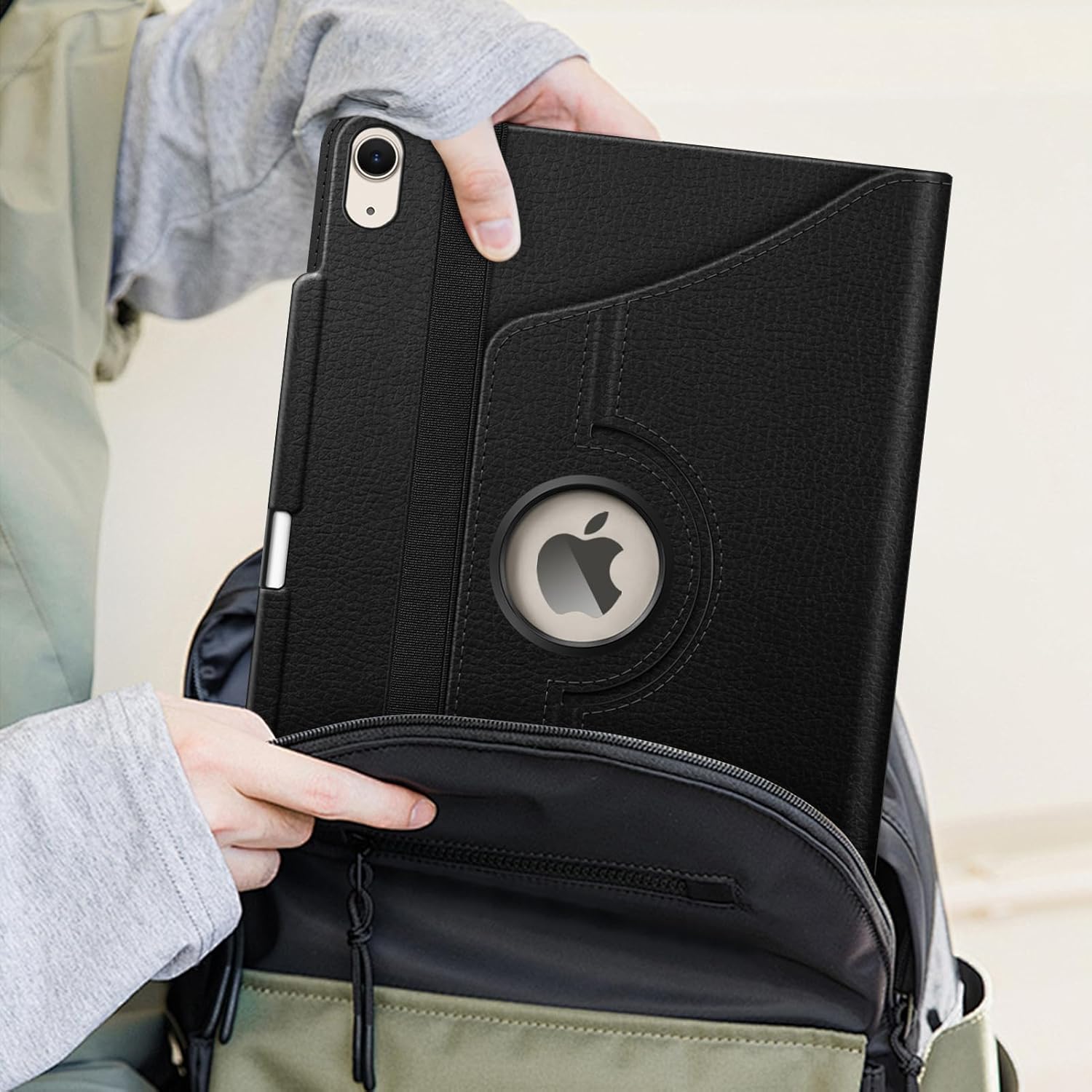Alt View 7. Fintie - Rotating Case for iPad Air 13-inch M4/M3/M2 (2026/2025/2024) | 360° Swivel Stand Shockproof Protective Cover - Black.
