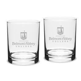 Jardine - Belmont Abbey Crusaders 14oz. 2-Piece Classic Double Old-Fashioned Glass Set - Multicolor